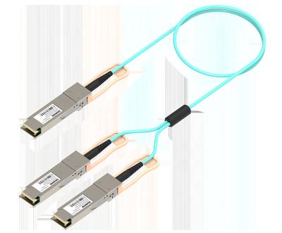 China Ethernet 100G QSFP28 to 2x50G QSFP28 AOC 1m 2m 10m 20m to 2x50G QSFP28 AOC Multimode 850nm 100G Fiber Optic Cable for sale