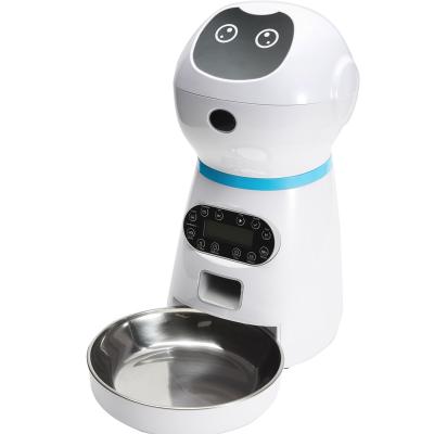 China 3.5L Time Setting Automatic Dog Food Dispenser With Automatic Stainless Steel Bowl Dog Pet Smart Feeder for sale