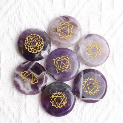 China China Hot Sale Healing Tapestry Natural Amethyst Crystal 7 Chakra Meditation Various Cut Out Set For Reiki for sale