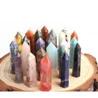 China Natural Polished Crystal Wand Quartz Point For Healing Colored Stone China Reiki Chakra Obelisk Amethyst Fluorite Gifts for sale