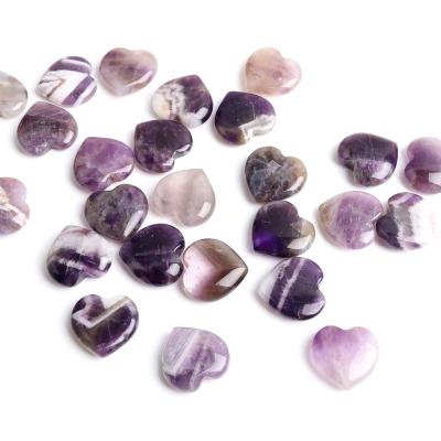 China Mini Quartz China Reiki Gemstone Ornament Natural Crystal Mineral Amethyst Amethyst Heart Shaped Pendant For Home Decor for sale