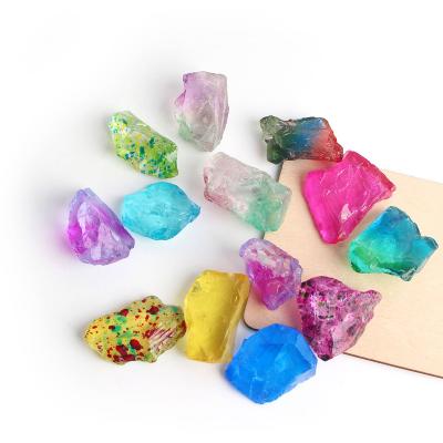 China China Chakra Quartz Plated Irregular Rainbow Aura Crystal For Decoration Gift Rough Colorful Stone Mineral Specimen for sale