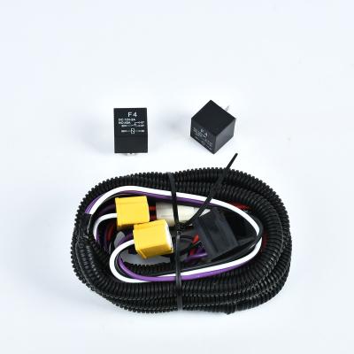 China Flame retardant H4 Headlight Relay Harness Auto Relay Ceramic Socket Headlight Wiring Harness Kit for sale