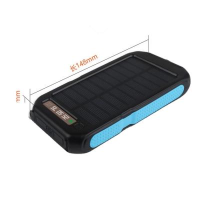 China Best Fast Charging Support Waterproof 20000mAh Solar Charger With Outdoor Compass Solar Power Bank With Two Strong Flashlight for sale