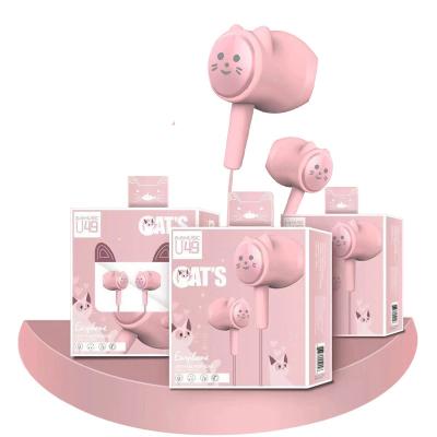 China In-Ear Gift Cat-ear Wired Misic Earphone Wholesale Wired Bass Earphone Super Earbud With Microphone Hands Free For Music for sale