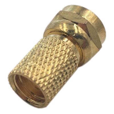 China Brass / Zinc Twist On RG6 RG59 RG58 Gold Plating Male F Connector for sale