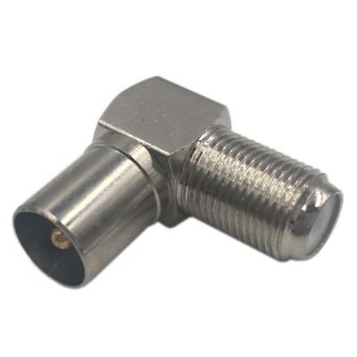 China RF 90 Degree F Female To IEC Male TV Plug for sale