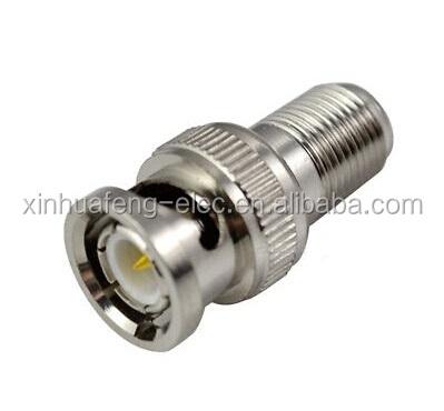 China Brass or Zinc BNC Male to Female F CCTV RF Coaxial Plug Adapter for sale