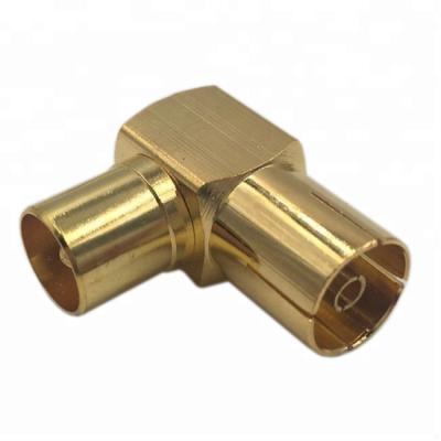 China RF Gold Plating IEC Male To IEC Female 90 Degree Connector for sale