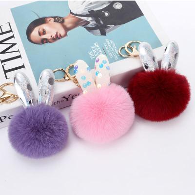 China 2022 Hot Selling Promotion 2022 Popular Creative Cute Rabbit Ears Hair Ball Key Chain Souvenir Gifts For Women And Girls 1 Pieces Buyer 10 - 49 for sale