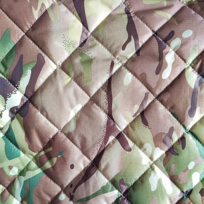 China Army green waterproof double side camouflage printed nylon ripstop with PU coating and soft polyester filling for sale