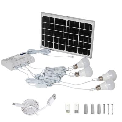 China Solar Kit With Bulbs Rechargeable Battery Power Supply Backup Solar Home Backup Power Station For Home Travel And Camping for sale