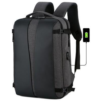 China Hot Selling High Quality Men's USB Laptop Business Travel Bag Large Capacity Gray Usb Port Backpack With Custom Logo for sale