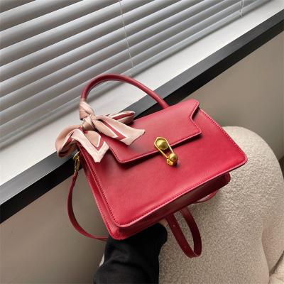 China Wholesale PU Shoulder Handbag Large Capacity Color Leather Waterproof Simple Cross - Body Tote Bags For Women for sale