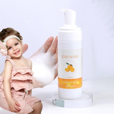 China 100% Natural Citrus 150ml Feminine Wash For Little Girl Yoni Foam Wash For Vaginal Care Private Label Yoni Wash for sale