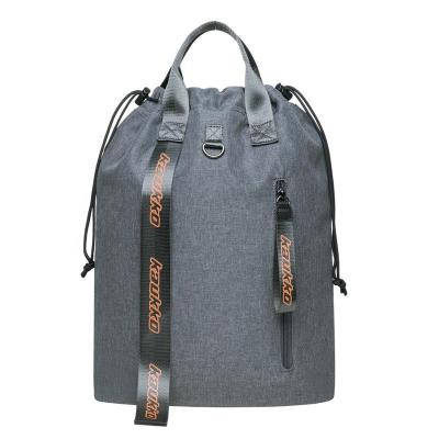 China New Canvas Canvas Bag Drawstring Sports Bag Oxfor Backpack by KAUKKO (Black (KH02)) for sale