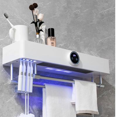 China Heater Superior Quality Aluminum Bathroom radiates Towel Rack Toothbrush UV-C Sterilizer Warmer Towel Holder with Hooks for Kitchen for sale