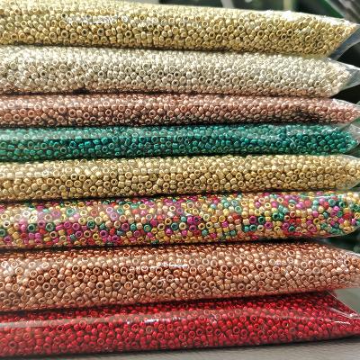 China Jewelry Making 6/0 8/0 12/0 Seed Beads 2mm 3mm 4mm Metallic Glass Seed Bead For Bracelet Jewelry Making for sale