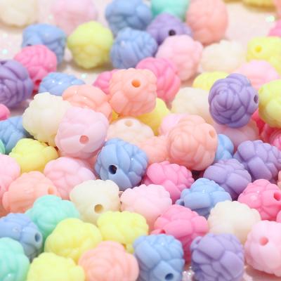 China DIY Jewelry 10mm Matte Frosted Flower Beads Acrylic For Making DIY Accessories Candy Color Beads Flower Shape Beads for sale