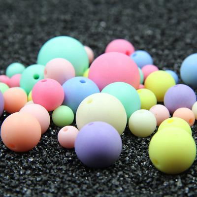 China Wholesale DIY Jewelry Candy Color Beads 6mm 8mm 10mm For Jewelry DIY Matte Beads Frosted Round Plastic Acrylic Beads for sale