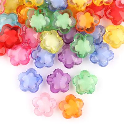 China Jewelry DIY Flower Acrylic Loose Beads For Making DIY Necklace Earrings Accessories Transparent Flower Shape Beads for sale