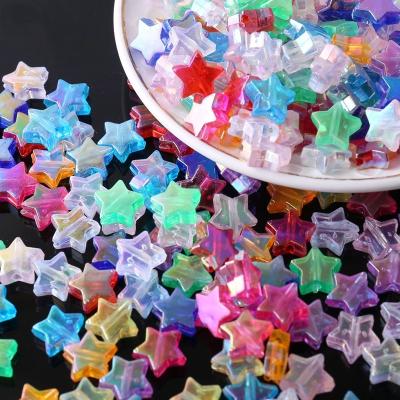 China Head to jewely DIY Bracelet Wholesale 10mm Colorful Plastic Acrylic Beads For Jewelry DIY Rainbow Star Shape Transparent Beads for sale