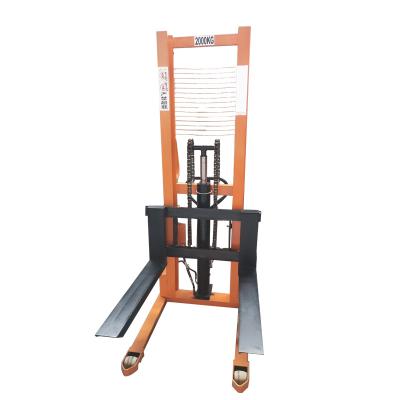 China Hotels 1T 2T 3T 1.6M/2M/2.5M/3M/3.5M High Lifting Double Hand Hydraulic Hand Pallet Stacker Hand Forklift for sale