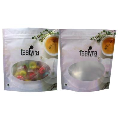 China Custom Ziplock Plastic Stand Up Pouch Heat Sealed Food Packaging Bags With Window for sale