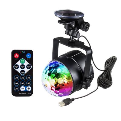 China Bestselling Stage Concert Hotel Sound Activated Party Lights Portable USB RBG DJ Strobe Lamp Remote Control Battery Operated Disco Ball Light for sale