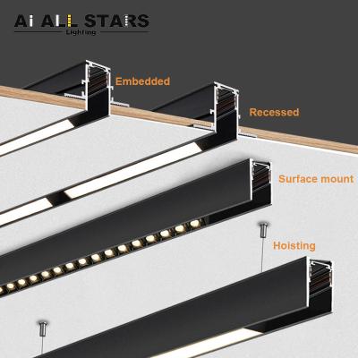 China Modern 48V LED Recessed Magnet Light Track System Black White Black Ceiling Outdoor Recessed Lift Track For Magnetic Track Lights for sale