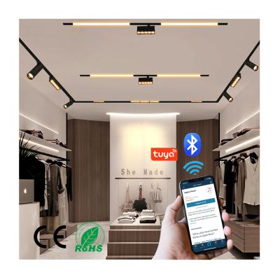 China Modern Magnetic LED Track Light Recessed Linear Track Light Ceiling Lights Indoor LED Track Lighting For Shop Home Decor for sale