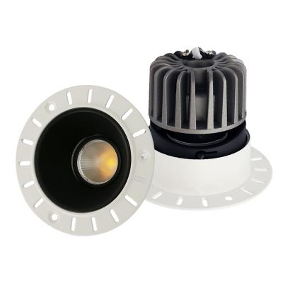 China Hot Selling Project Trimless Downlight Europe Die-Casting Aluminum COB Recessed Ceiling Down Lights Adjustable Anti-Glare Spotlight Trimless LED Downlights for sale