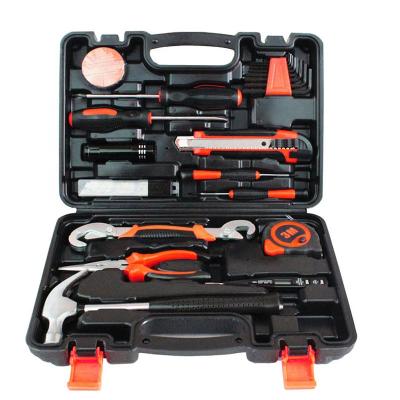 China Plastic Tool Kit Tool Box Household Tool Kit Screwdriver Hammer Saw Wrench Hardware Tools 25 Pcs DIY Tools Tool Kit for sale