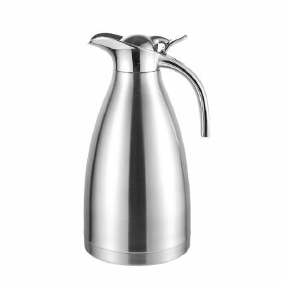 China Stocked 304 Stainless Steel Vacuum Double Walled Thermos Insulated Kettle For Coffee Hot Water Half Hour Heat Preservation 1.5/2 Liter for sale