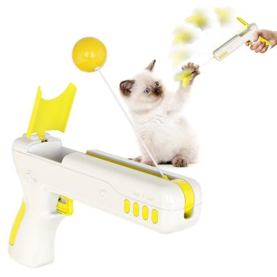 China Funny Cat Artifact Bounce Toy Cat Stick Fighting Feather Stocked for sale