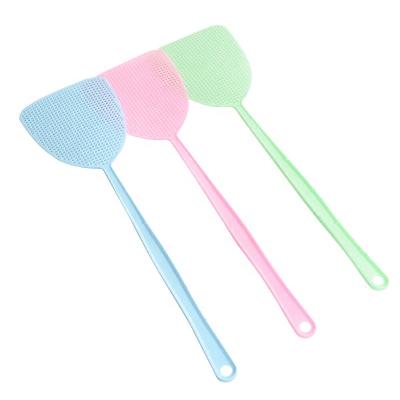 China Stocked Colored Plastic Fly Swatters Long Handle Manual Fly Swatter Set for sale