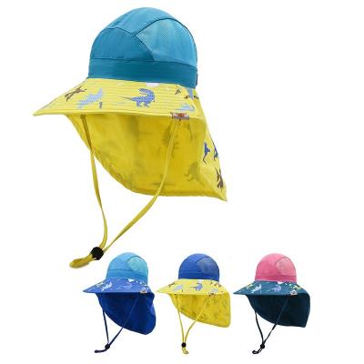 China Fisherman Summer Play Character Children's Cartoon Print Sunscreen Hat For Kids for sale