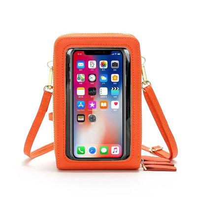 China New Fashion PU Cross - Body Ladies Touch Screen Bag Women Cell Phone Purse Phone Bag for sale