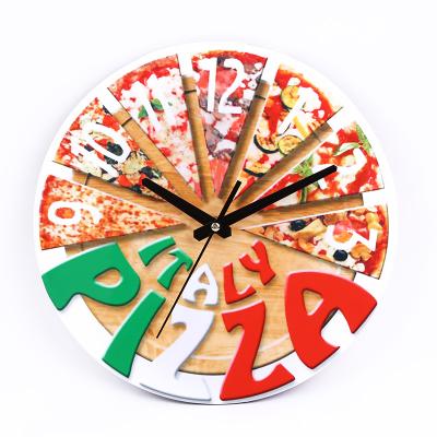 China Italian Wall Art Gastronome Wall Clock Italy Kitchen Restaurant Decor Antique Style Wall Clock Pizza Style Food Wall Clock for sale