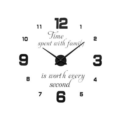 China Minimalist DIY Style Modern Large Home 3D Wall Clocks Decorative Mirror Stickers Clock for sale