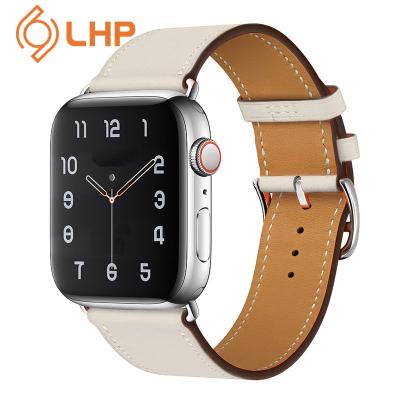 China Fashion Soft 38mm42mm Apple Watch Leather Strap Cowhide Leather Apple Watch Strap for sale