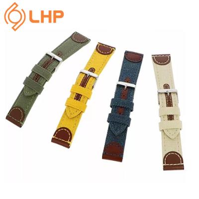 China Brand New Design NATO Green Gold High Quality Blue Beige Nylon Strap 18-24mm Leather Nylon Strap for sale