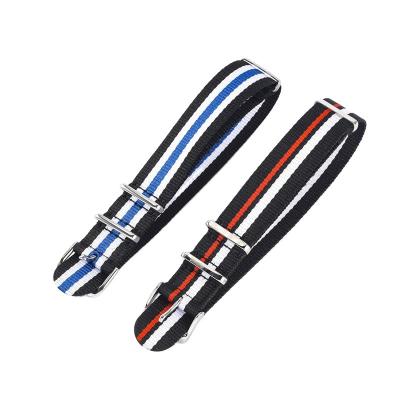 China Fashionable Nylon Cloth 18mm / 20mm Color Breathable Nylon Strap Comfortable And Durable Nato Strap for sale