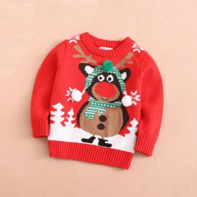 China Anti-pilling Kids Wool Knit Baby Clothes Christmas Moose Sweater Winter Clothes For Babies for sale