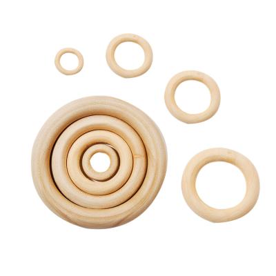 China Eco-friendly 10mm-100mm Multiple Baby Wooden Round Ring Teether Toy For Baby DIY Accessories for sale