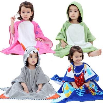 China QUICK DRY Custom Animal Hooded Toddler Cotton Toddler Beach Kids Hooded Bath Towel 100% Baby Towel for sale