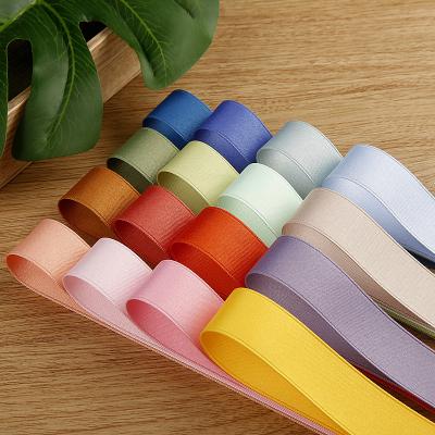 China Viable White Ribbon Polyester Cotton Ribbon Bow Hair Ornament Flowers Double Sided Gift Wrapped Bright Cotton for sale