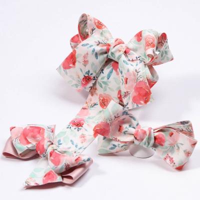 China Viable floral ink double-sided print ribbon bow hair accessories retro clothing accessories flower wrap ribbon printer for sale