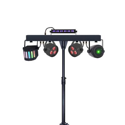 China DJ DISCO CLUB PARTY Stage DJ Disco Lighting Bundle RGBW 4 in1 Par Light and Moonflower Light Kit with Tripod Stand Set for sale