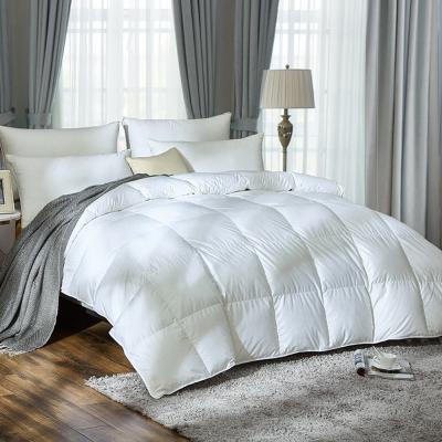 China Anti-bacteria Custom King Queen Double Size Soft Warm Goose Down Comforter Feather Fill Comforter All Season Comforter for sale